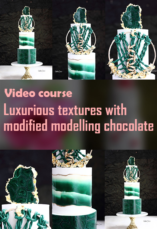 Luxurious gemstone textures with modified modelling chocolate