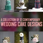 A collection of 12 contemporary wedding cake designs